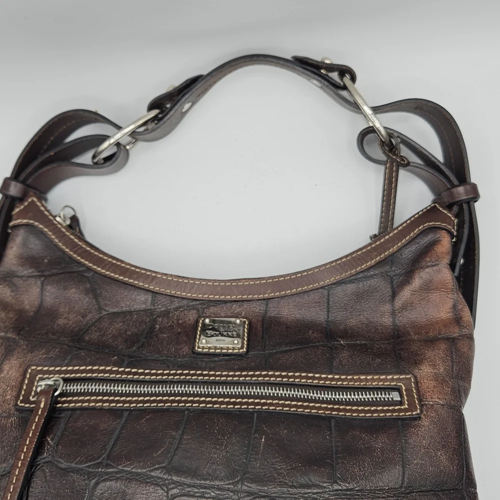 Dooney & Bourke Brown Denison hobo Embossed Leather Purse With Bag
